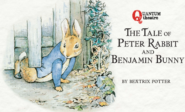 An image of a cartoon rabbit alongside the title of the play